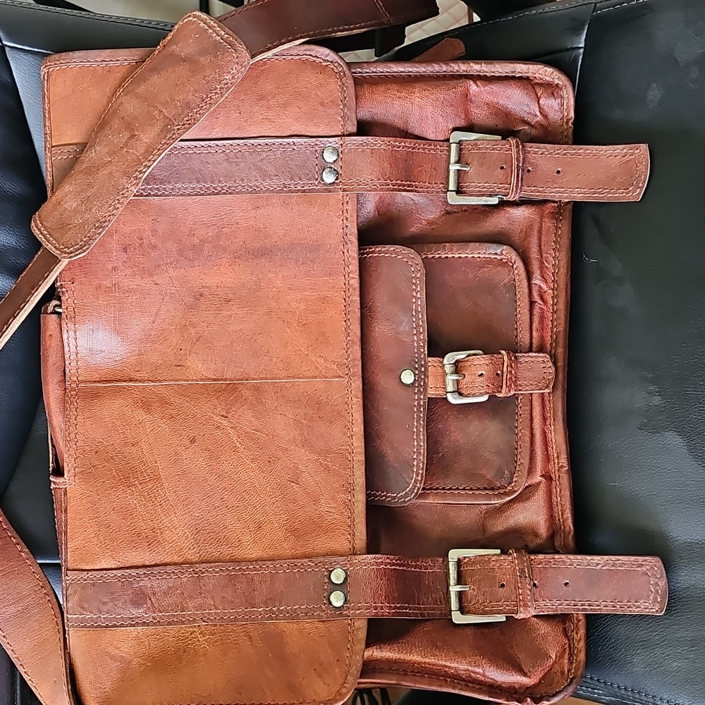 Vintage Leather Messenger Bag